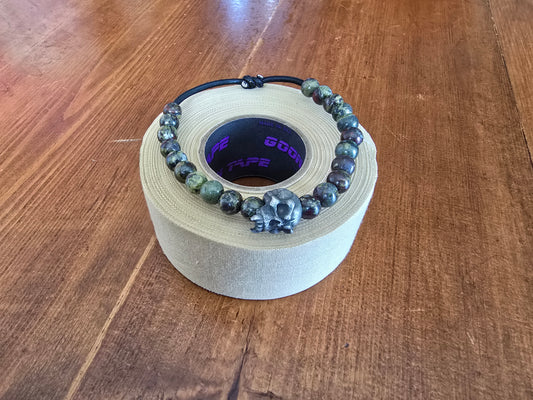 Dragon bloostone skull bracelet