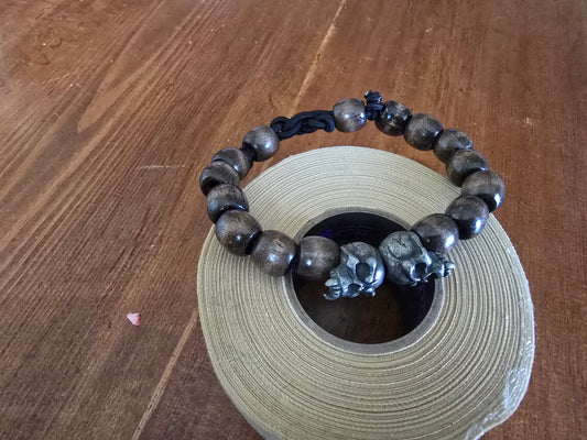 Whiskey barrel skulls bracelet