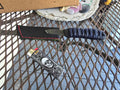 Modified micro tanto utility knife with leather slip