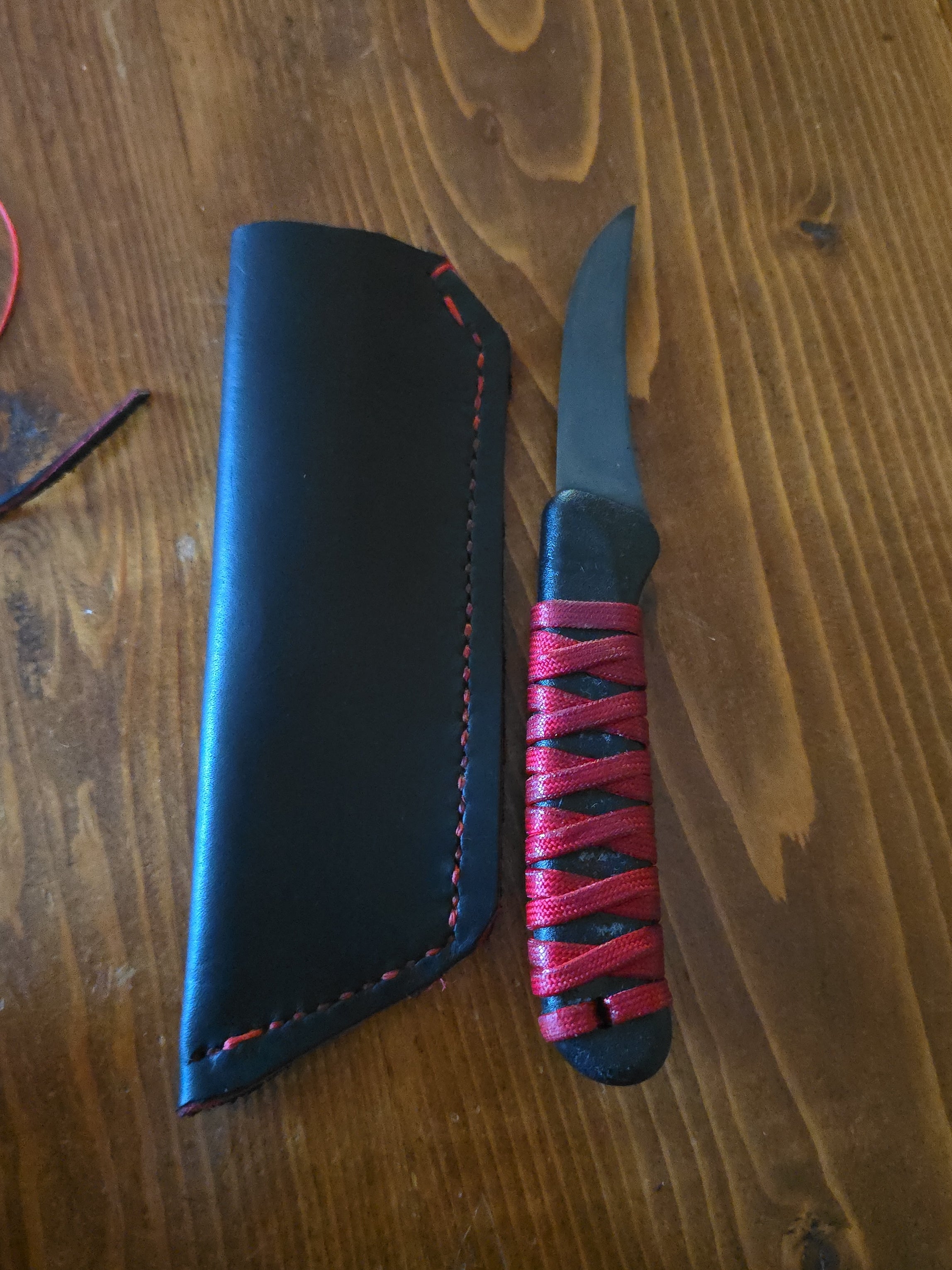 Shadow blade and deep carry bloodcore leather pocket slip sheath