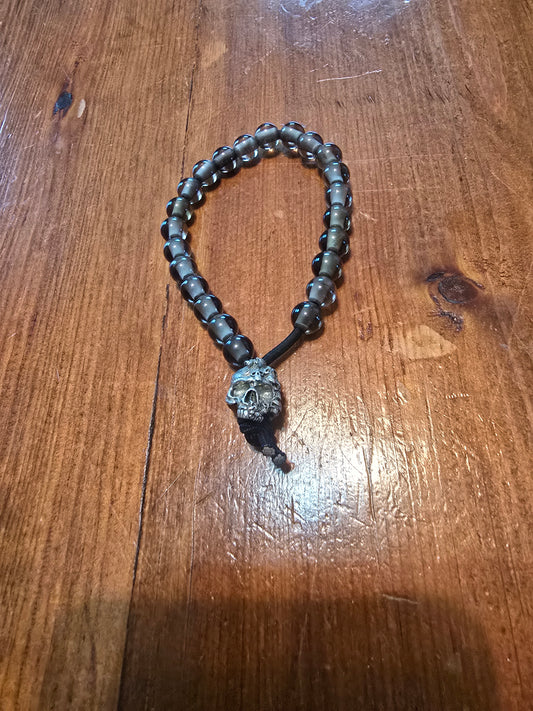 Mindbind: quarts and skull shock cord bracelet